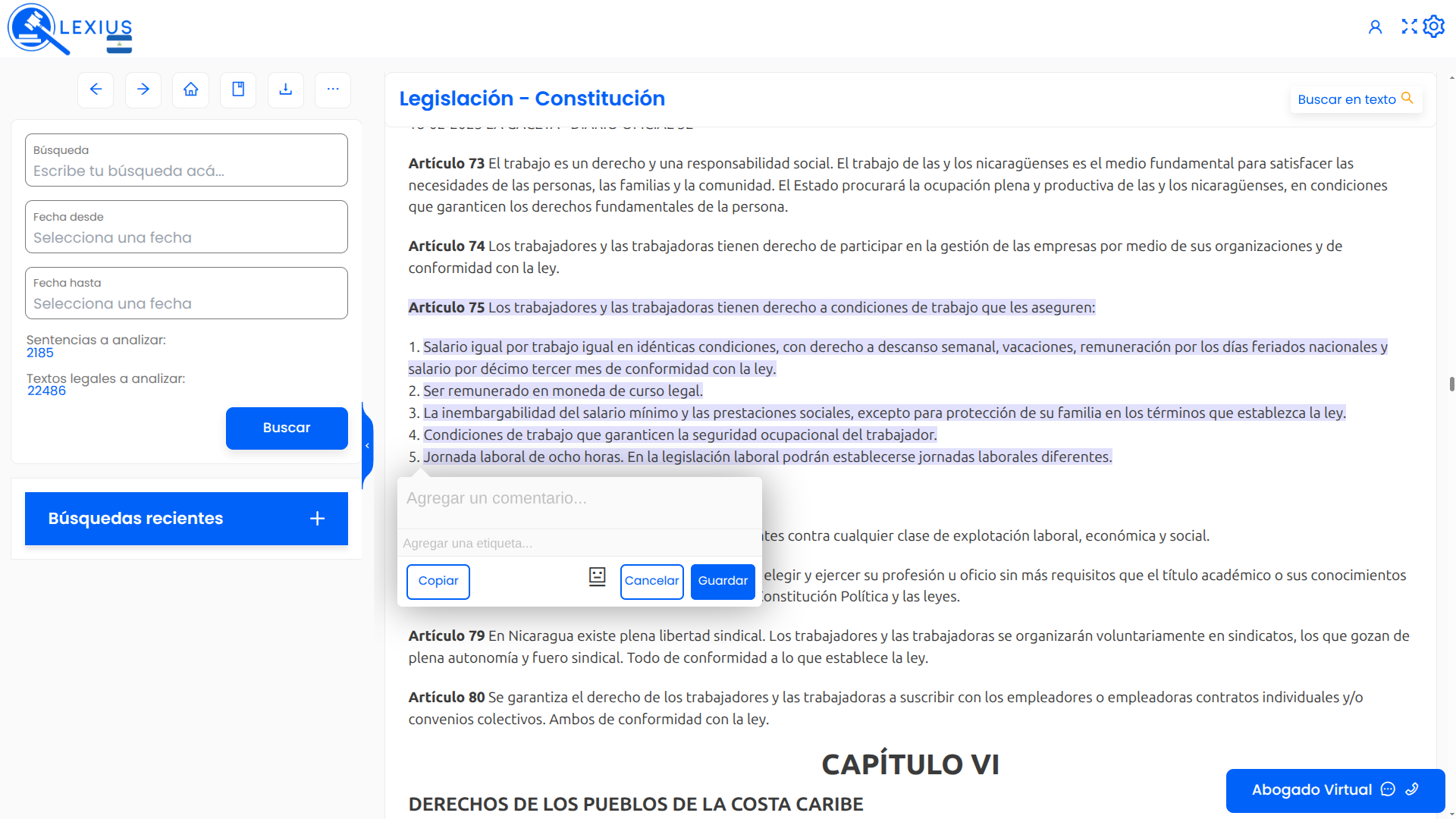 Demostración de toma de notas