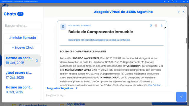 Mejor formato de borradores del Abogado Virtual