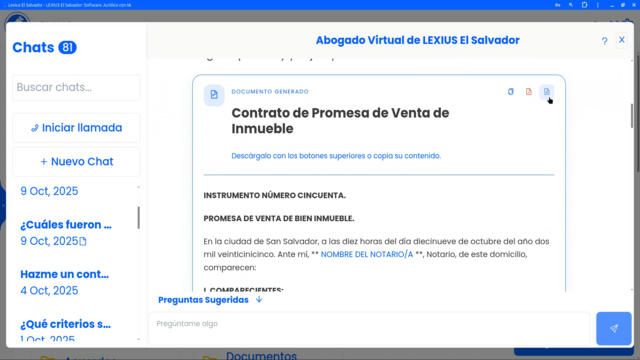 Mejor formato de borradores del Abogado Virtual