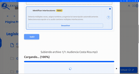 Demostración de identificación de interlocutores en transcripción