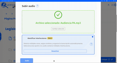 Demostración de identificación de interlocutores en transcripción