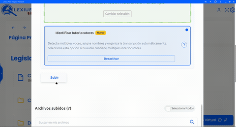 Demostración de identificación de interlocutores en transcripción