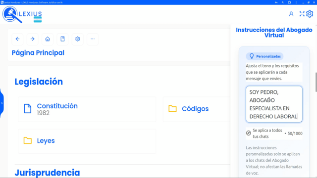 Instrucciones personalizadas en Ajustes